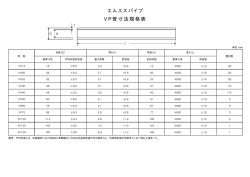V P 管寸法規格表 エムエスパイプ