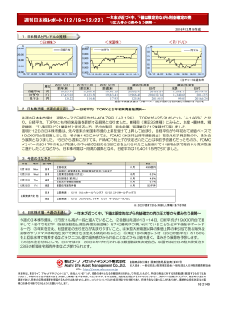 週刊日本株レポート - 朝日ライフアセットマネジメント