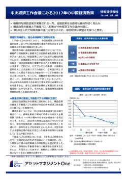 中央経済工作会議にみる2017年の中国経済政策