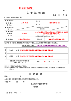 形式2 - 在上海日本国総領事館