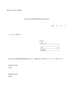 様式第2号(第5条関係) 見附市空き家情報登録事項変更等届出書 平成