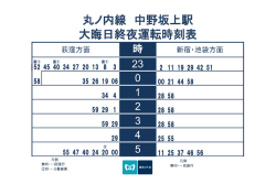 丸ノ内線 中野坂上駅 大晦日終夜運転時刻表