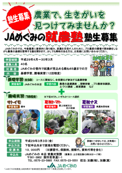 平成29年4月～30年3月 平成29年3月3日（金） 下記申込先まで直接お