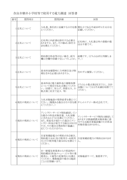 奈良市椿井小学校等で使用する電力調達 回答書