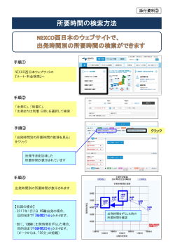 所要時間の検索方法 - NEXCO 西日本