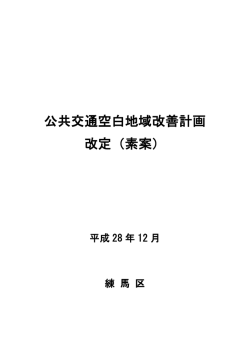 公共交通空白地域改善計画 改定（素案）