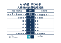 丸ノ内線 四ツ谷駅 大晦日終夜運転時刻表