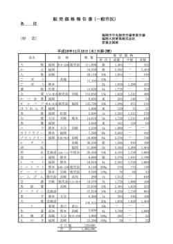 販 売 価 格 報 告 書 （一般市況）