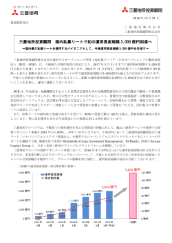 三菱地所投資顧問 国内私募リートで初の運用資産規模3,000 億円到達へ