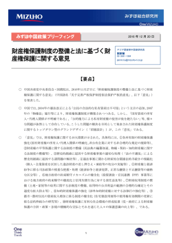 財産権保護制度の整備と法に基づく財産権保護に関する意見(PDF/238KB)