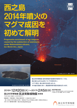 西之島 2014年噴火の マグマ成因を 初めて解明