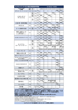 ミッドランドシネマ名古屋空港番組時間表 12/24(土)・25(日)