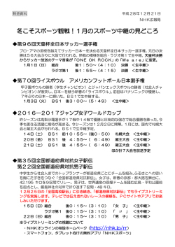 冬こそスポーツ観戦！1月のスポーツ中継の見どころ