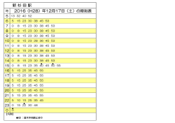 新 杉 田 駅 2016（H28）年12月17日（土）の時刻表