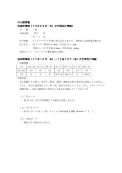 中山競馬場 直前情報（12月22日（木）正午現在の情報）