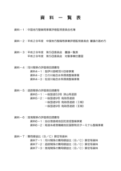 資料一覧表 - 中国地方整備局