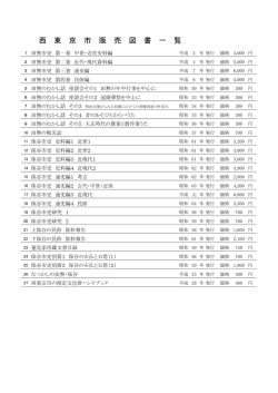 西 東 京 市 販 売 図 書 一 覧