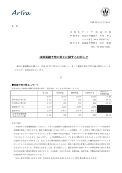 通期業績予想の修正に関するお知らせ