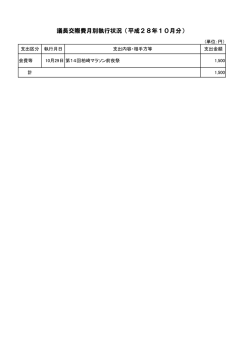 議長交際費月別執行状況（平成28年10月分）
