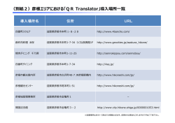 （別紙2）彦根エリアにおける「QR Translator」導入場所一覧