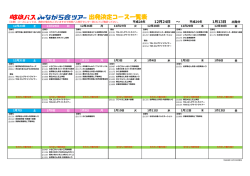 出発決定コース一覧表