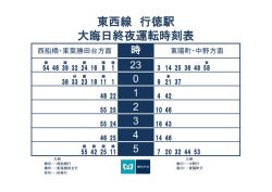 東西線 行徳駅 大晦日終夜運転時刻表