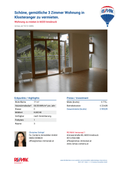 Helle, gem&uuml;tliche 3 Zimmer Wohnung in