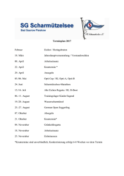 Terminplan 2017 Februar Eisfest / Heringsbraten 18. März