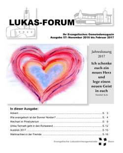 lukas-forum - Evangelische Lukaskirchengemeinde Bonn