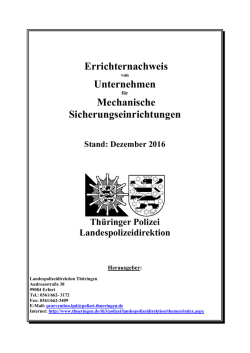 Errichternachweis Unternehmen Mechanische