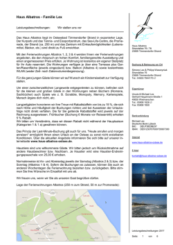 Hausprospekt 2017 - Ferienwohnung Timmendorfer Strand mit