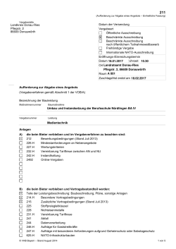 Aufforderung zur Angebotsabgabe - Landkreis Donau-Ries