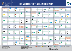 IHR WERTSTOFF-KALENDER 2017