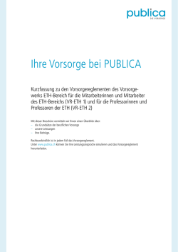 Ihre Vorsorge bei PUBLICA