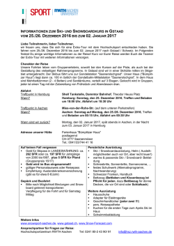 Informationen - Hochschulsport