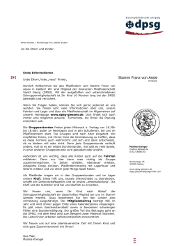 Brief an neue Eltern - Pfadfinder in Gießen