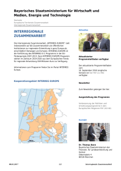 Interregionale Zusammenarbeit: Europäischer Fonds für regionale