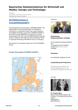 Interregionale Zusammenarbeit: Europ&auml;ischer Fonds f&uuml;r regionale