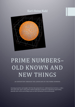 Prime numbers– old known and new stuff - Yapps