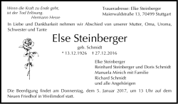 Else Steinberger - Widmann Bestattungen