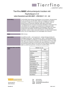 Tierrfino Technisches Datenblatt BASE Lehmunterputz trocken ohne