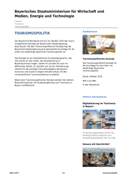 Tourismuspolitisches Konzept - Bayerisches Staatsministerium für