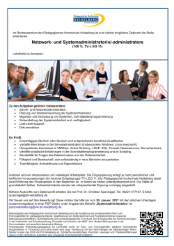 Netzwerk- und Systemadministratorin/-administrators