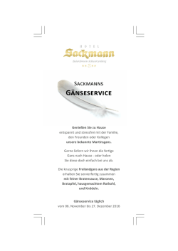 Gänseservice - Hotel Sackmann