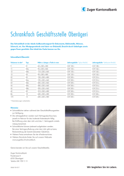 Schrankfach Geschäftsstelle Oberägeri