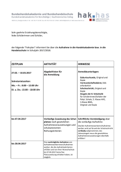 Infos zur Anmeldung - HAK-Linz