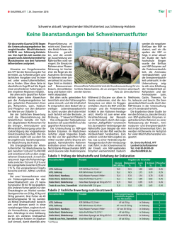 Keine Beanstandungen bei Schweinemastfutter