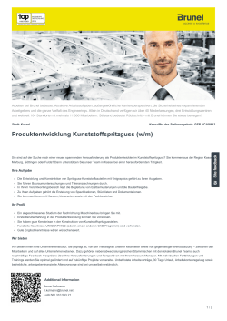 Produktentwicklung Kunststoffspritzguss Job in Kassel