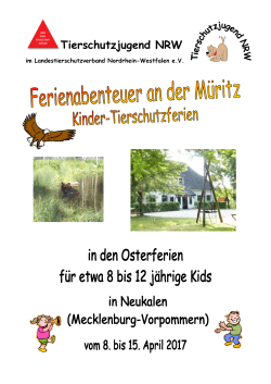 Infoflyer Kindertierschutzferien Müritz 2017