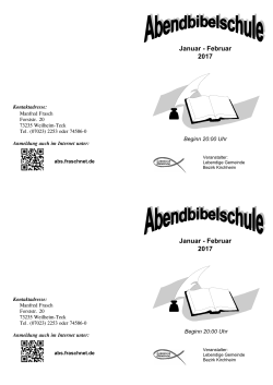 Einladung zur Abendbibelschule - CVJM Weilheim